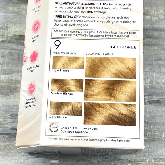 NWT Clairol Nice ‘n Easy 9 Light Blonde Permanent Hair Color Gray Coverage NIB - Picture 7 of 10